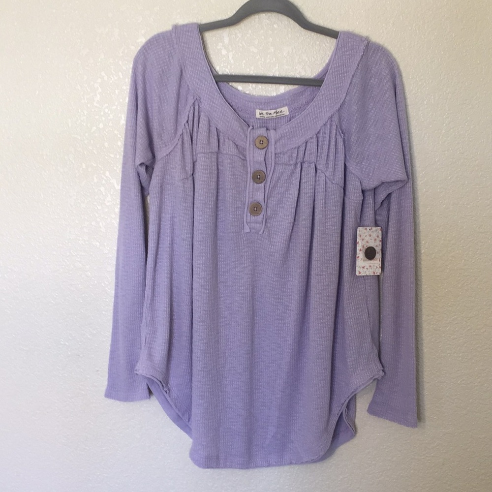 Free People Lilac Cloud Henley top